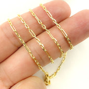 14K Solid Yellow Gold Diamond Cut Cable Link Chain